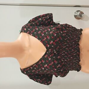 💜Aeropostale Floral Women's Blouse - Red and Black